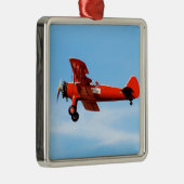 Red Baron Bi Plane Metalen Ornament (Rechts)