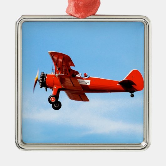 Red Baron Bi Plane Metalen Ornament (Voorkant)