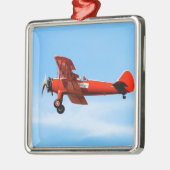 Red Baron Bi Plane Metalen Ornament (Links)
