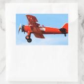 Red Baron Bi Plane Rechthoekige Sticker (Tas)