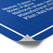 Red Baron Fokker DR1 - Vliegtuigblauwdruk ABD Poster (Hoek)