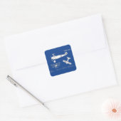 Red Baron Fokker DR1 - Vliegtuigblauwdruk ABD Vierkante Sticker (Envelop)