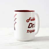 Red Baron - Fokker Dr.1 Triplane Tweekleurige Koffiemok (Voorkant rechts)