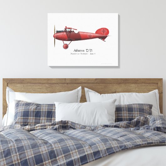 Red Baron Manfred von Richthofen German Flying Ace Canvas Afdruk (Insitu (Slaapkamer))