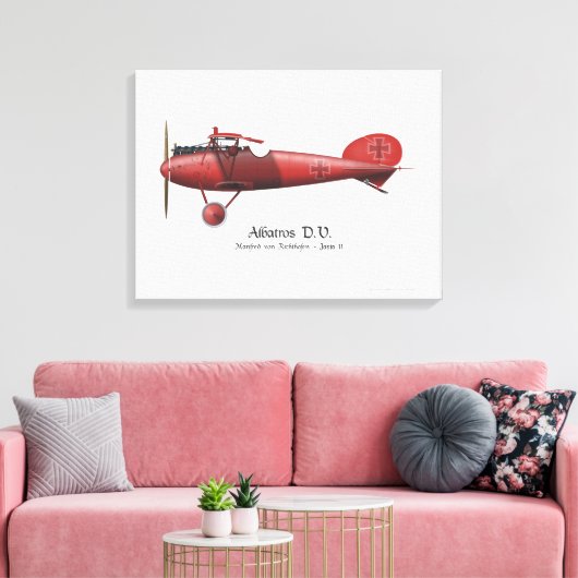 Red Baron Manfred von Richthofen German Flying Ace Canvas Afdruk (Insitu (Woonkamer))