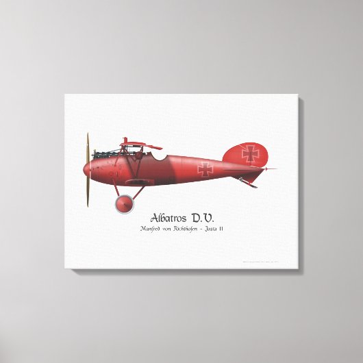 Red Baron Manfred von Richthofen German Flying Ace Canvas Afdruk (Voorkant)