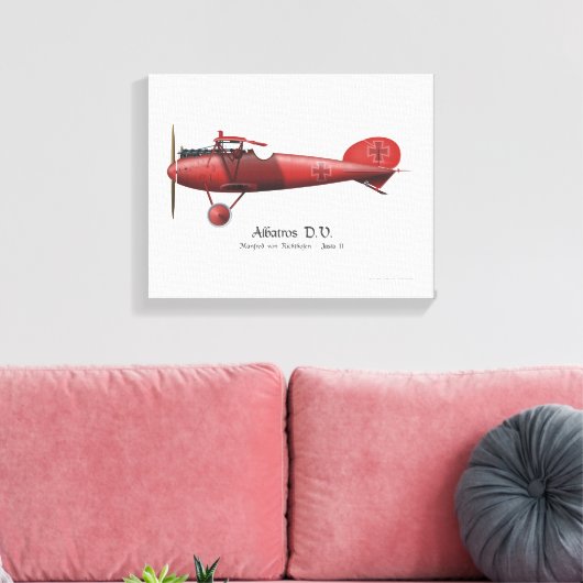 Red Baron Manfred von Richthofen German Flying Ace Canvas Afdruk (Insitu (Woonkamer))