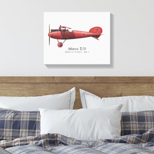 Red Baron Manfred von Richthofen German Flying Ace Canvas Afdruk (Insitu (Slaapkamer))
