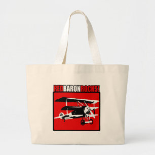 Red Baron Rocks. Grote Tote Bag
