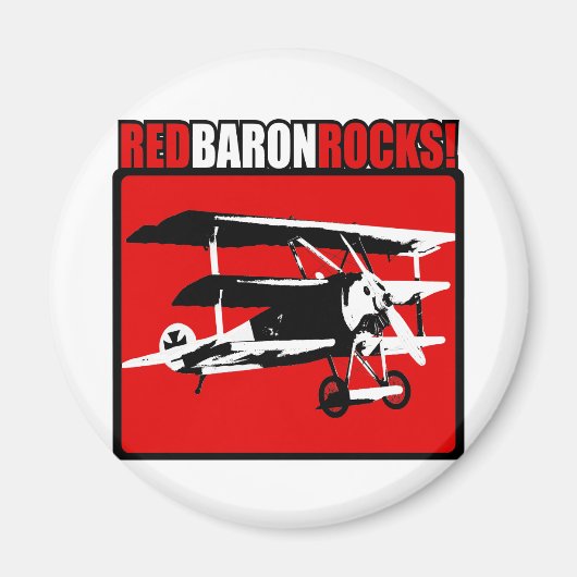 Red Baron Rocks! Magneet (Voorkant)