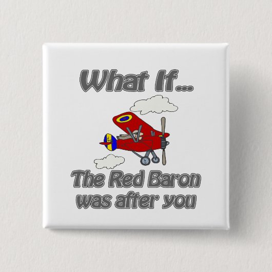 Red Baron Vierkante Button 5,1 Cm (Voorkant)