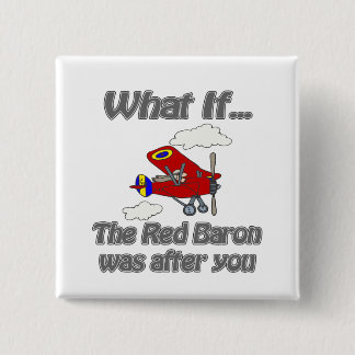 Red Baron Vierkante Button 5,1 Cm