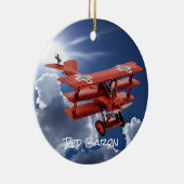 Red Baron's Fokker Triplane Keramisch Ornament (Rechts)