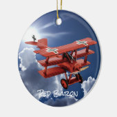 Red Baron's Fokker Triplane Keramisch Ornament (Links)
