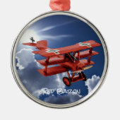Red Baron's Fokker Triplane Metalen Ornament (Voorkant)