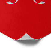 Red Baroque Style Snowflake Poster (Hoek)