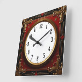 Red Baroque Vierkante Klok (Hoek)