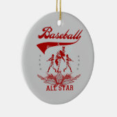 Red Baseball All Star T-shirts en cadeautjes Keramisch Ornament (Rechts)