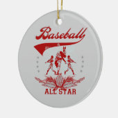 Red Baseball All Star T-shirts en cadeautjes Keramisch Ornament (Links)