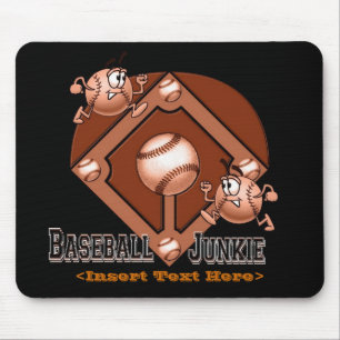 Red Baseball Cartoon Muismat