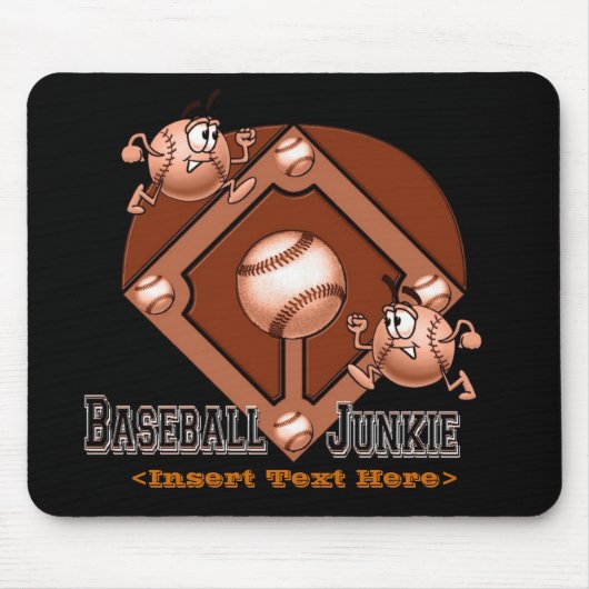 Red Baseball Cartoon Muismat (Voorkant)