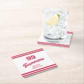 Red Baseball Club Custom Player Nummer & TeamName Kartonnen Onderzetters (Insitu)