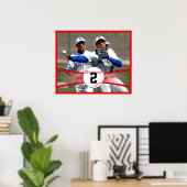 Red Baseball Custom Photo and Jersey Number Poster (Thuiskantoor)