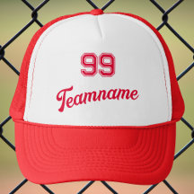 Red Baseball Custom Player Nummer & Team Naam