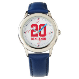 Red Baseball Jersey Number Horloge