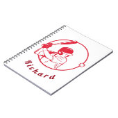 Red Baseball Player Coach Athlete Custom Name Cool Notitieboek (Linkerzijde)