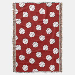 Red Baseball Throw Blanket Deken