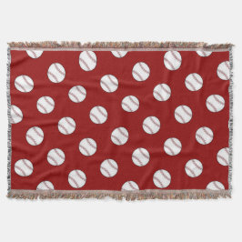 Red Baseball Throw Blanket Deken