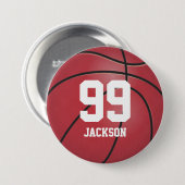 Red Basketball | Button personaliseren (Voorkant /achterkant)
