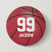 Red Basketball | Button personaliseren (Voorkant)