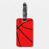 Red Basketball Custom Player of Team Name/Text Bagagelabel (Achterkant verticaal)