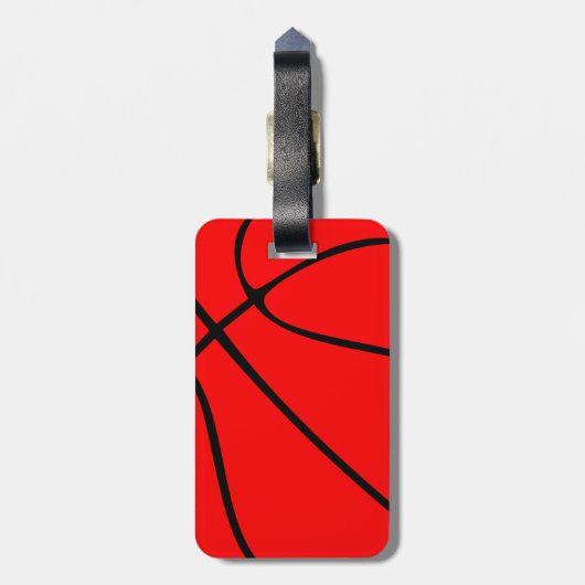 Red Basketball Custom Player of Team Name/Text Bagagelabel (Achterkant verticaal)