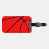 Red Basketball Custom Player of Team Name/Text Bagagelabel (Achterkant horizontaal)