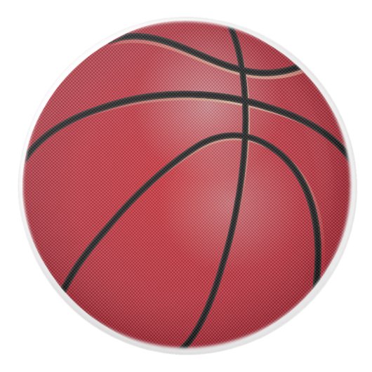 Red Basketball Keramische Knop (Voorkant)