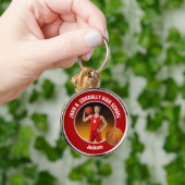 Red Basketball Player Photo High School Spirit Sleutelhanger (Hand)