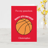 Red Basketball Sport 10e geboortedag Kaart (Gele Bloem)