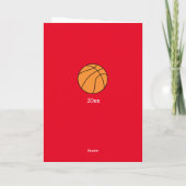 Red Basketball Sports 11th Birthday Card Kaart (Achterkant)