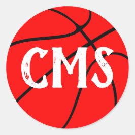 Red Basketball Team Party, Pep Rally of Event Ronde Sticker