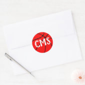 Red Basketball Team Party, Pep Rally of Event Ronde Sticker (Envelop)