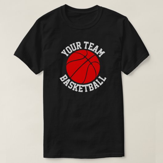 Red Basketball Team, Player & Jersey Number Sports T-shirt (Design voorkant)