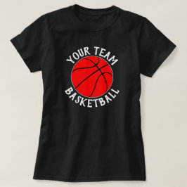 Red Basketball Team, Player Name & Jersey Number T-shirt