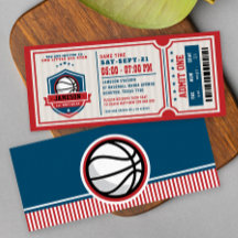 Red  Basketball Ticket Birthday Party