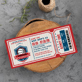 Red  Basketball Ticket Birthday Party Kaart