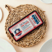 Red  Basketball Ticket Birthday Party Kaart