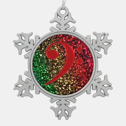 Red Bass Clef Music Holiday Ornament (Voorkant)