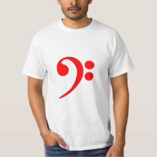 Red Bass Clef T Shirt Klaar voor u om aan te passe